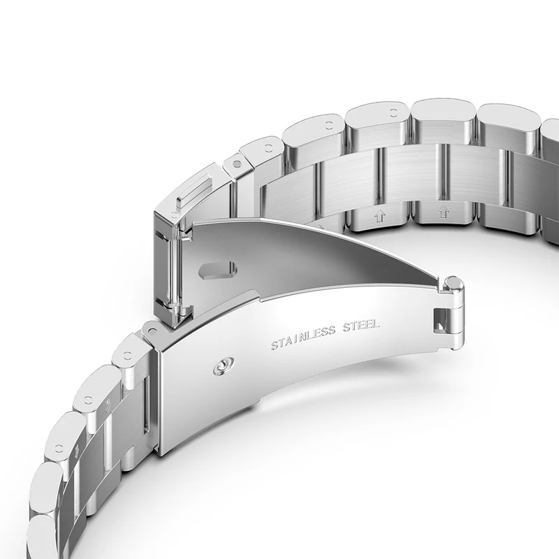 Cadorabo Edelstahl Armband 22mm kompatibel mit Samsung Galaxy Gear S3 / Gear 2 Ersatzarmband für Huawei Watch GT für Watch 2 Pro für Ticwatch Pro für Pepple Time für Amazfit Pace uvm