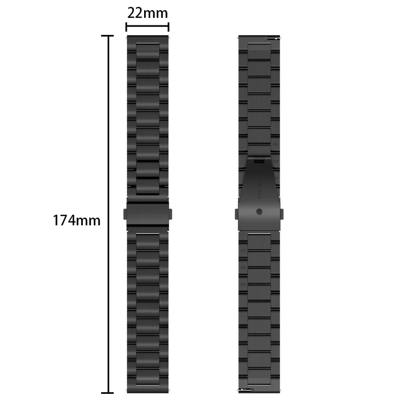 Cadorabo Edelstahl Armband 22mm kompatibel mit Samsung Galaxy Gear S3 / Gear 2 Ersatzarmband für Huawei Watch GT für Watch 2 Pro für Ticwatch Pro für Pepple Time für Amazfit Pace uvm