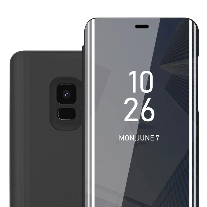 Cadorabo Hülle kompatibel mit Samsung Galaxy S9 Clear View Spiegel Schutzhülle mit Standfunktion 360 Grad Schutz