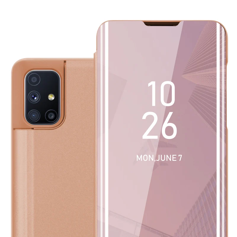 Cadorabo Hülle kompatibel mit Samsung Galaxy M51 Clear View Spiegel Schutzhülle mit Standfunktion 360 Grad Schutz