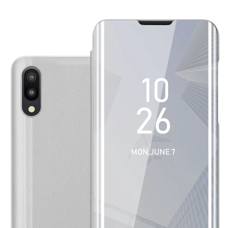 Cadorabo Hülle kompatibel mit Samsung Galaxy A10 / M10 Clear View Spiegel Schutzhülle mit Standfunktion 360 Grad Schutz