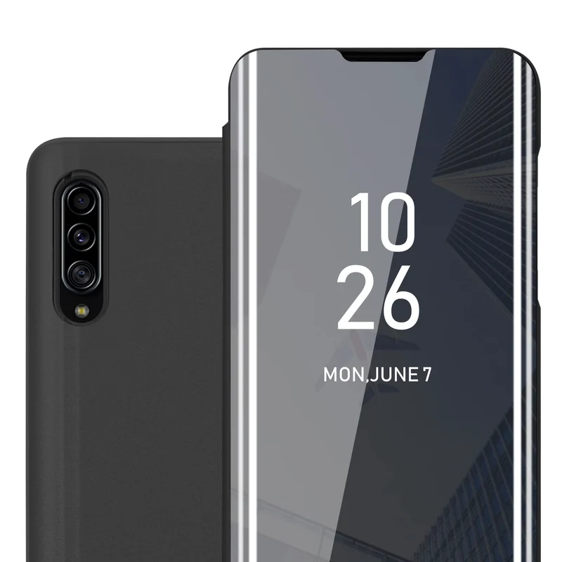 Cadorabo Hülle kompatibel mit Samsung Galaxy A90 5G Clear View Spiegel Schutzhülle mit Standfunktion 360 Grad Schutz