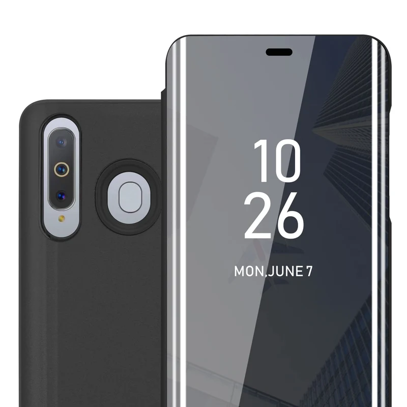 Cadorabo Hülle kompatibel mit Samsung Galaxy A8s Clear View Spiegel Schutzhülle mit Standfunktion 360 Grad Schutz