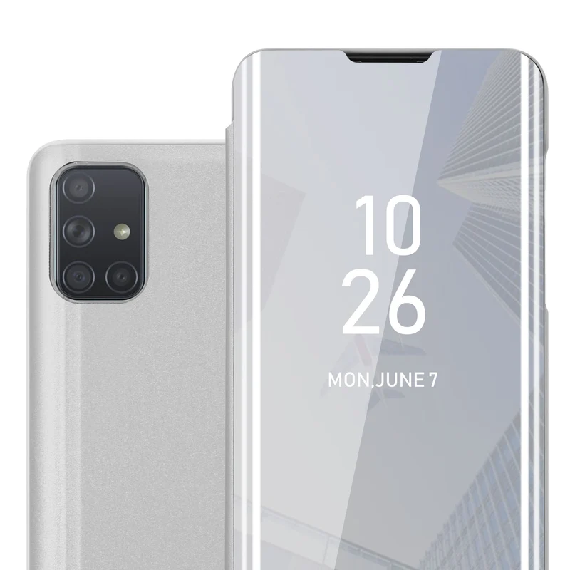 Cadorabo Hülle kompatibel mit Samsung Galaxy A71 4G Clear View Spiegel Schutzhülle mit Standfunktion 360 Grad Schutz