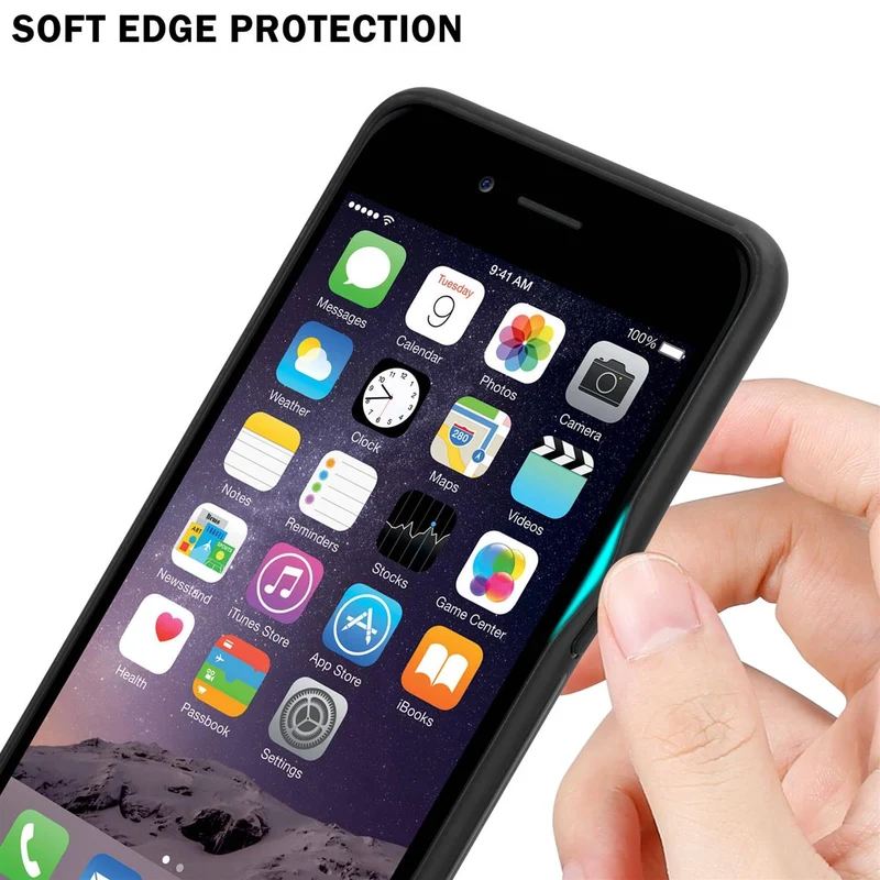Cadorabo Hülle kompatibel mit Apple iPhone 6 PLUS / 6S PLUS - Streifen Optik Schutzhülle aus Tempered Glas und TPU Silikon