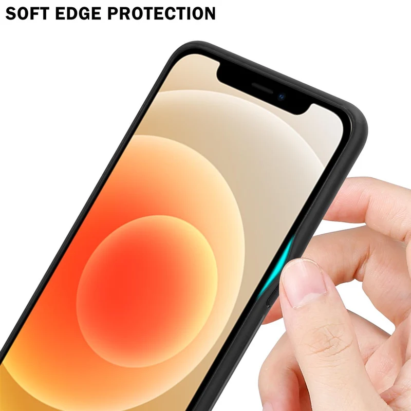 Cadorabo Hülle kompatibel mit Apple iPhone 12 MINI - Streifen Optik Schutzhülle aus Tempered Glas und TPU Silikon