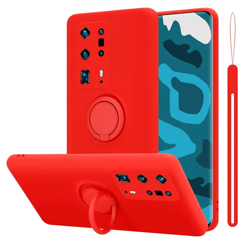 Cadorabo Hülle kompatibel mit Huawei P40 PRO / P40 PRO+ Schutzhülle aus flexiblem TPU Silikon mit Ring