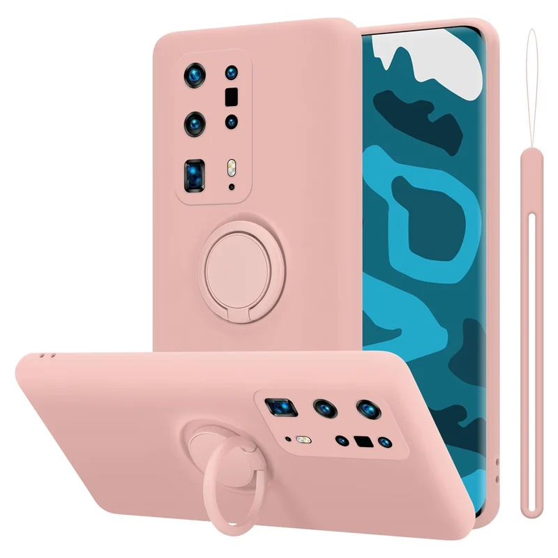 Cadorabo Hülle kompatibel mit Huawei P40 PRO / P40 PRO+ Schutzhülle aus flexiblem TPU Silikon mit Ring