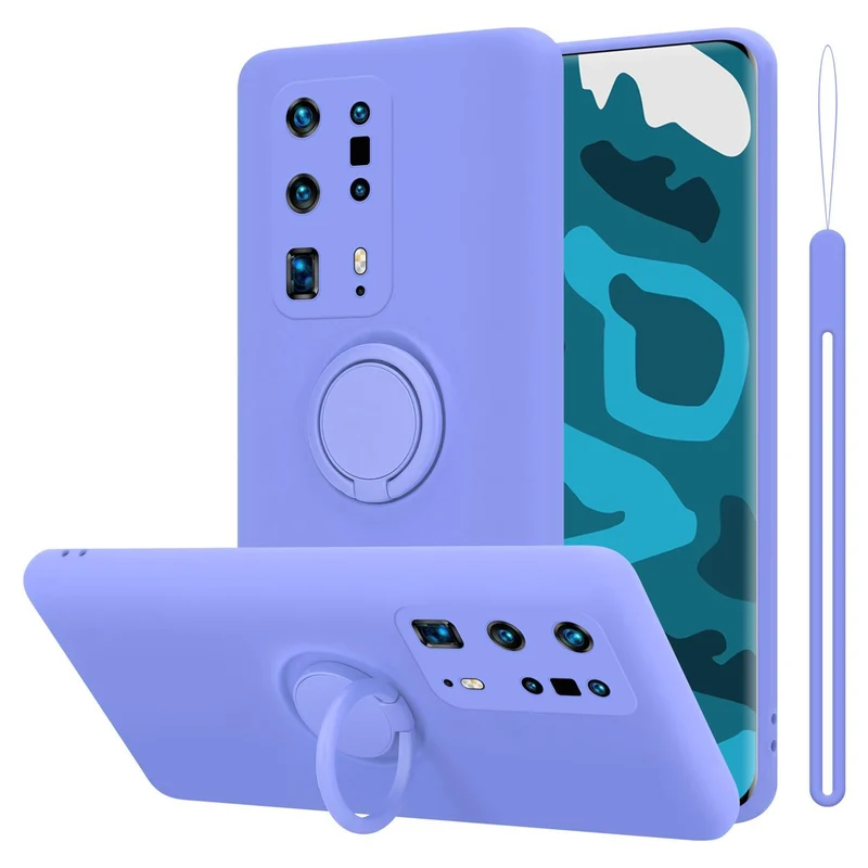 Cadorabo Hülle kompatibel mit Huawei P40 PRO / P40 PRO+ Schutzhülle aus flexiblem TPU Silikon mit Ring