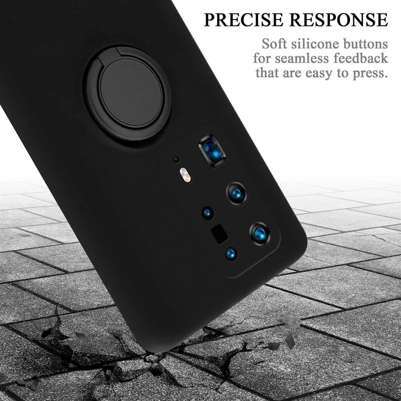 Cadorabo Hülle kompatibel mit Huawei P40 PRO / P40 PRO+ Schutzhülle aus flexiblem TPU Silikon mit Ring