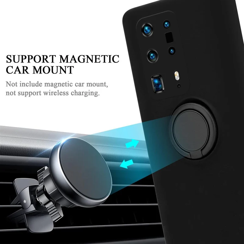 Cadorabo Hülle kompatibel mit Huawei P40 PRO / P40 PRO+ Schutzhülle aus flexiblem TPU Silikon mit Ring