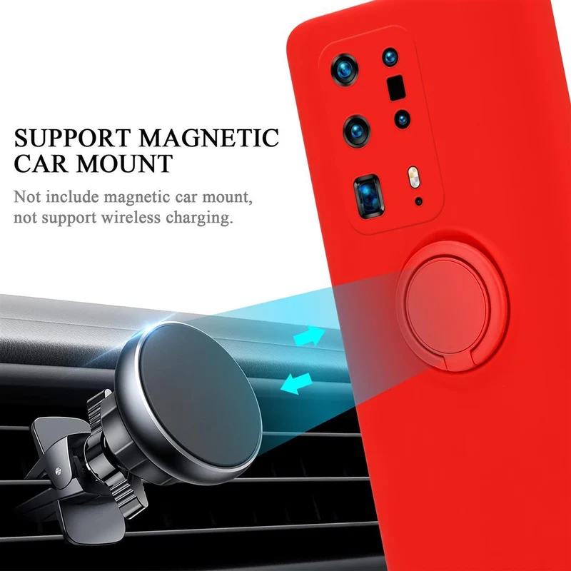 Cadorabo Hülle kompatibel mit Huawei P40 PRO / P40 PRO+ Schutzhülle aus flexiblem TPU Silikon mit Ring