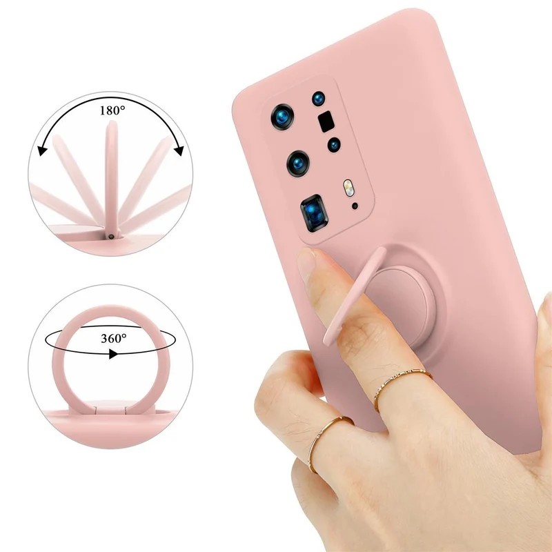 Cadorabo Hülle kompatibel mit Huawei P40 PRO / P40 PRO+ Schutzhülle aus flexiblem TPU Silikon mit Ring