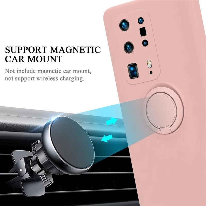 Cadorabo Hülle kompatibel mit Huawei P40 PRO / P40 PRO+ Schutzhülle aus flexiblem TPU Silikon mit Ring