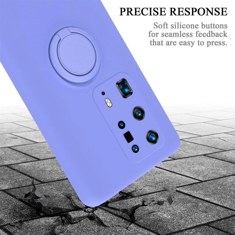 Cadorabo Hülle kompatibel mit Huawei P40 PRO / P40 PRO+ Schutzhülle aus flexiblem TPU Silikon mit Ring