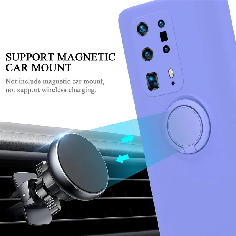 Cadorabo Hülle kompatibel mit Huawei P40 PRO / P40 PRO+ Schutzhülle aus flexiblem TPU Silikon mit Ring