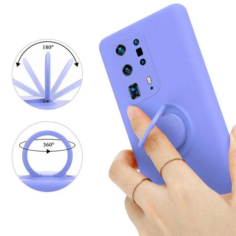 Cadorabo Hülle kompatibel mit Huawei P40 PRO / P40 PRO+ Schutzhülle aus flexiblem TPU Silikon mit Ring