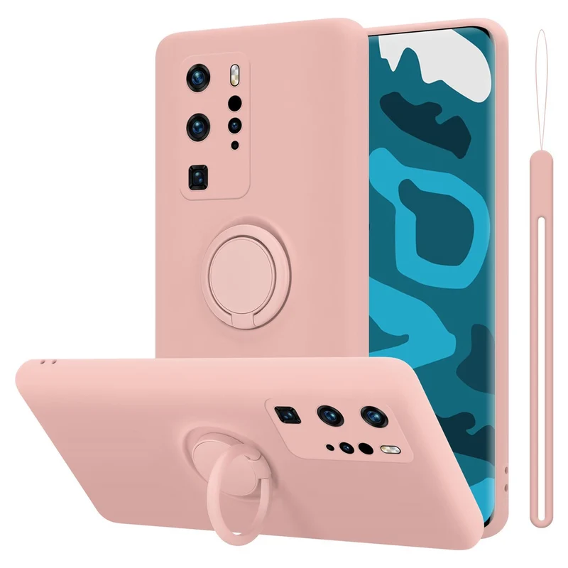 Cadorabo Hülle kompatibel mit Huawei P40 PRO / P40 PRO+ Schutzhülle aus flexiblem TPU Silikon mit Ring