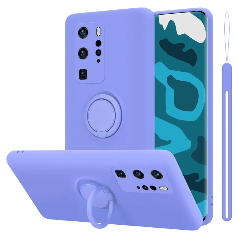 Cadorabo Hülle kompatibel mit Huawei P40 PRO / P40 PRO+ Schutzhülle aus flexiblem TPU Silikon mit Ring