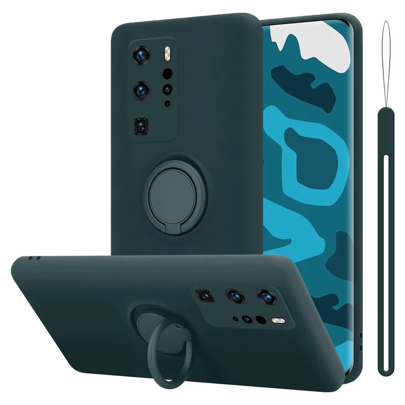 Cadorabo Hülle kompatibel mit Huawei P40 PRO / P40 PRO+ Schutzhülle aus flexiblem TPU Silikon mit Ring