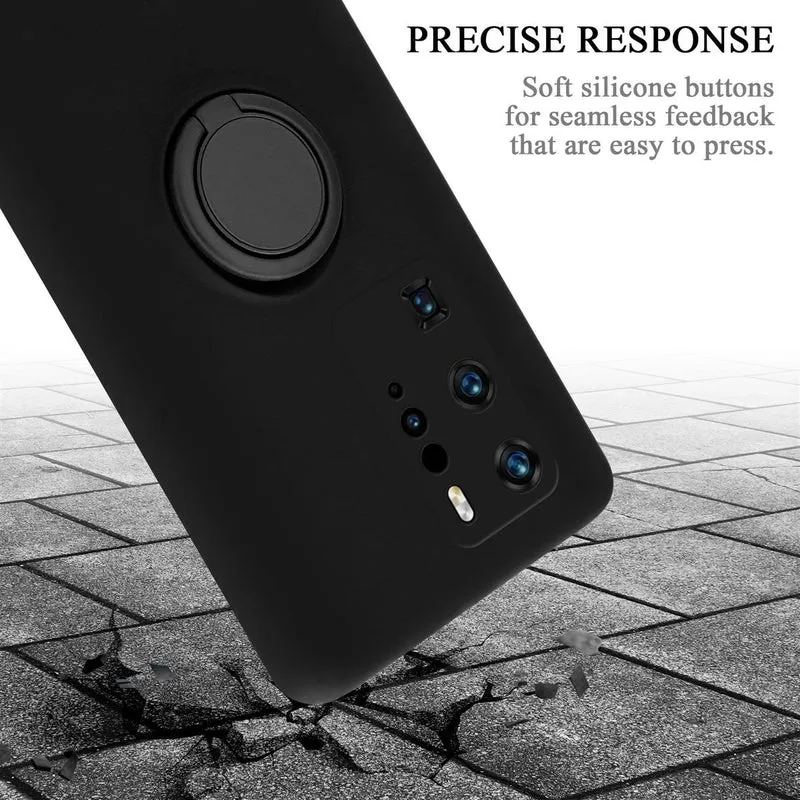 Cadorabo Hülle kompatibel mit Huawei P40 PRO / P40 PRO+ Schutzhülle aus flexiblem TPU Silikon mit Ring