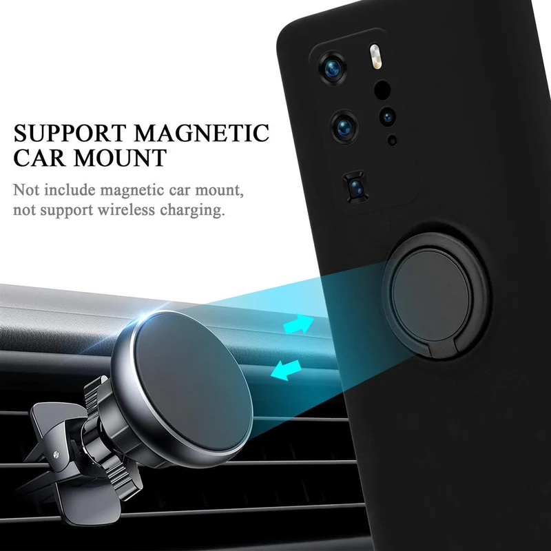 Cadorabo Hülle kompatibel mit Huawei P40 PRO / P40 PRO+ Schutzhülle aus flexiblem TPU Silikon mit Ring