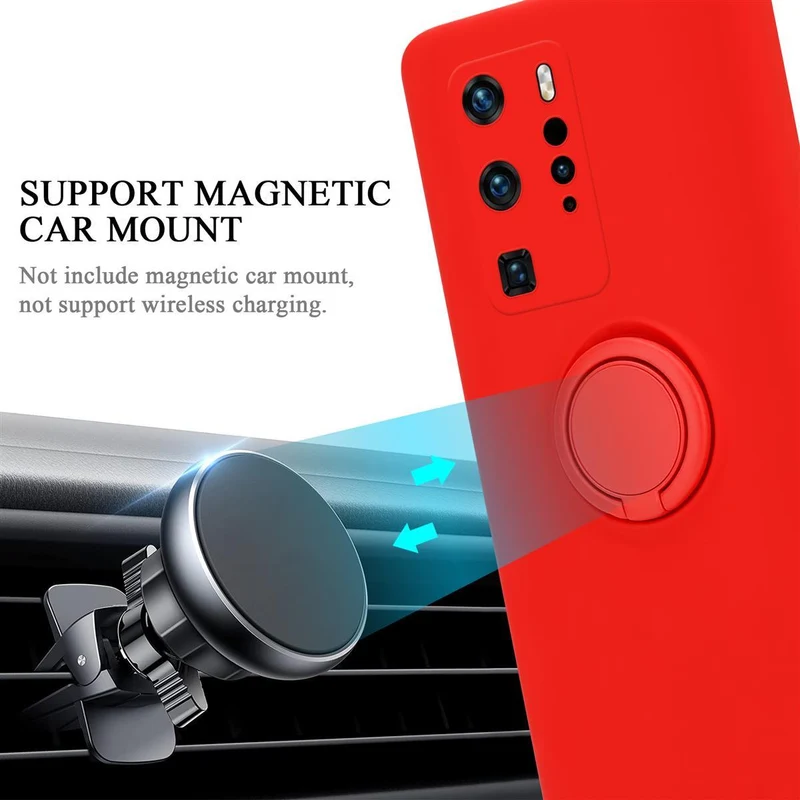 Cadorabo Hülle kompatibel mit Huawei P40 PRO / P40 PRO+ Schutzhülle aus flexiblem TPU Silikon mit Ring