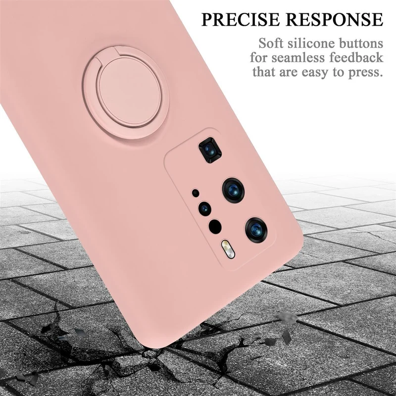 Cadorabo Hülle kompatibel mit Huawei P40 PRO / P40 PRO+ Schutzhülle aus flexiblem TPU Silikon mit Ring