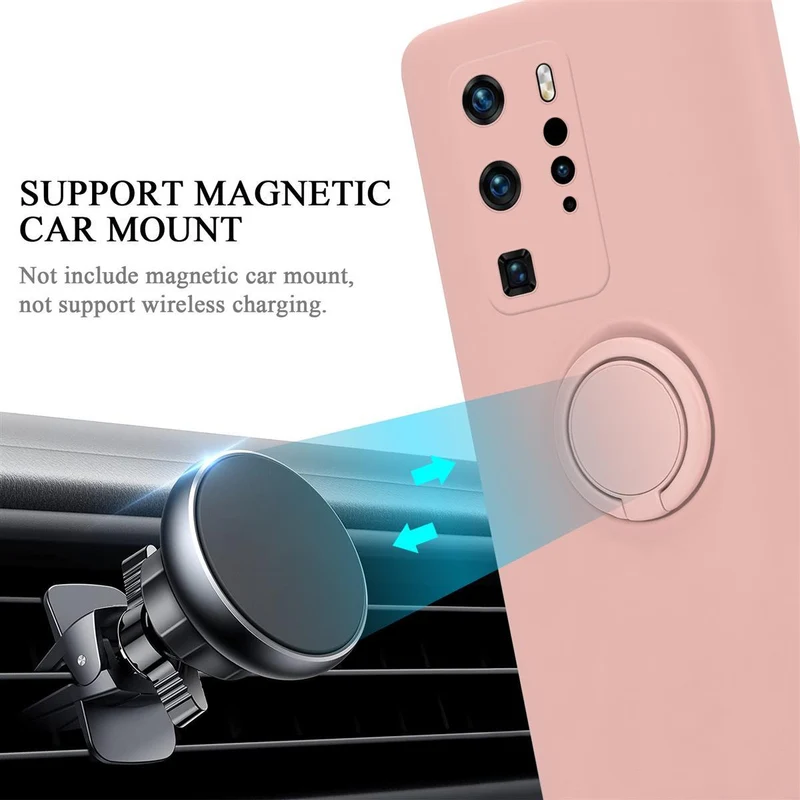 Cadorabo Hülle kompatibel mit Huawei P40 PRO / P40 PRO+ Schutzhülle aus flexiblem TPU Silikon mit Ring
