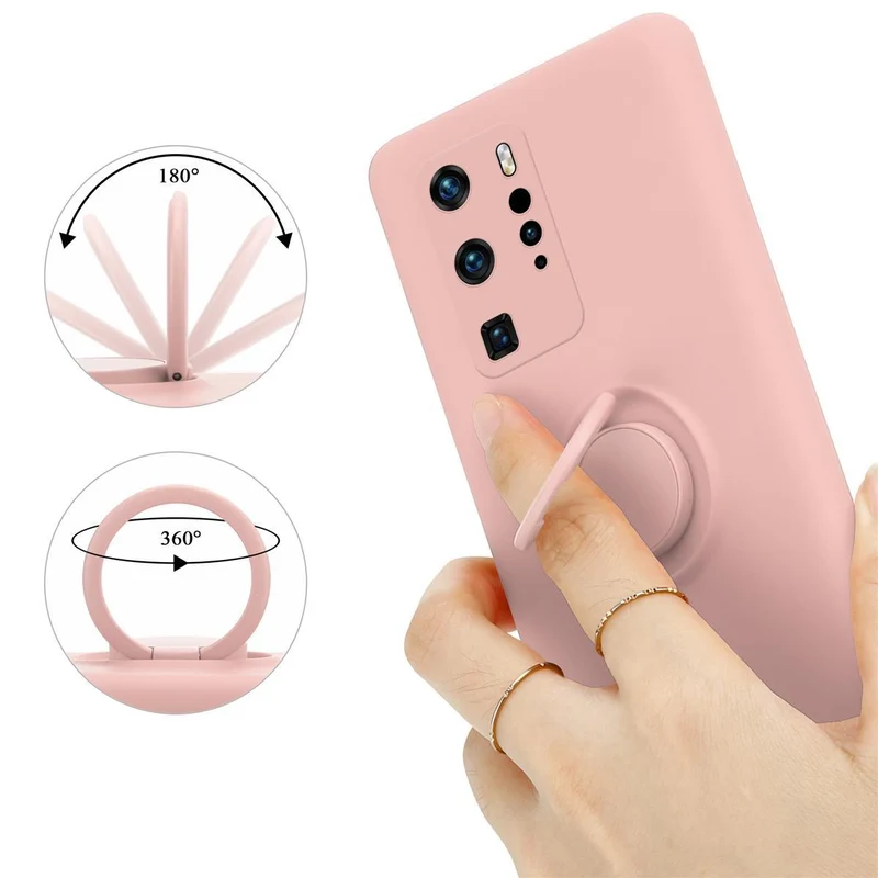 Cadorabo Hülle kompatibel mit Huawei P40 PRO / P40 PRO+ Schutzhülle aus flexiblem TPU Silikon mit Ring