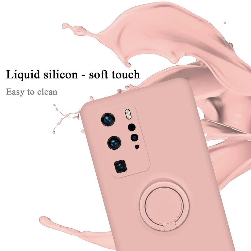 Cadorabo Hülle kompatibel mit Huawei P40 PRO / P40 PRO+ Schutzhülle aus flexiblem TPU Silikon mit Ring