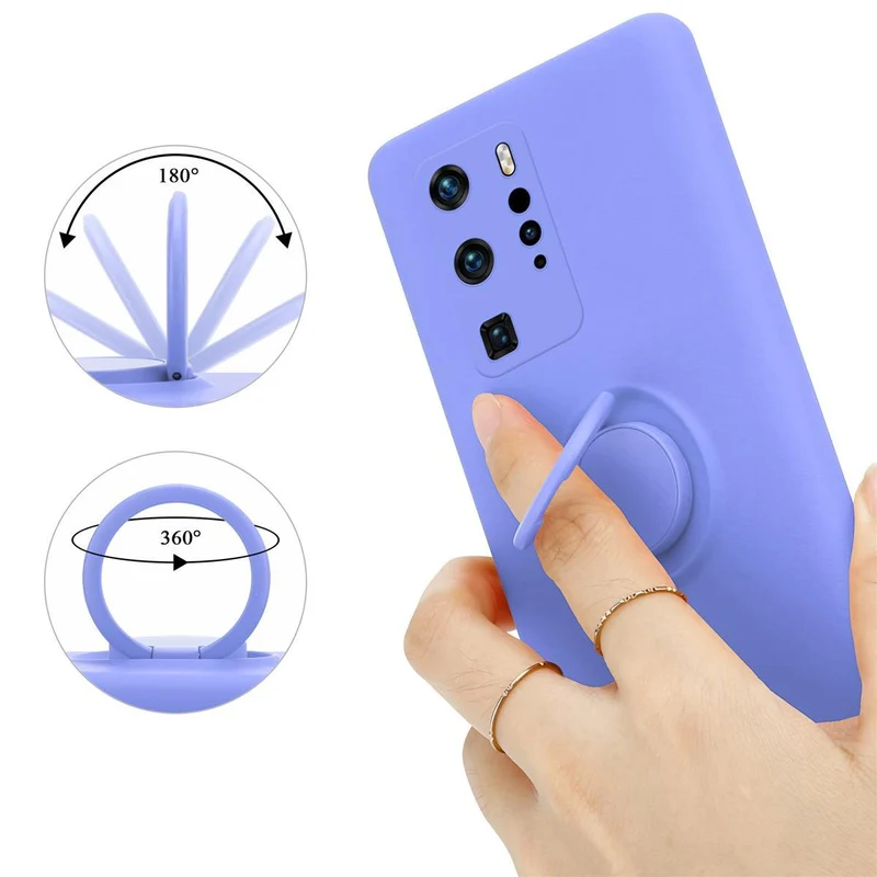 Cadorabo Hülle kompatibel mit Huawei P40 PRO / P40 PRO+ Schutzhülle aus flexiblem TPU Silikon mit Ring