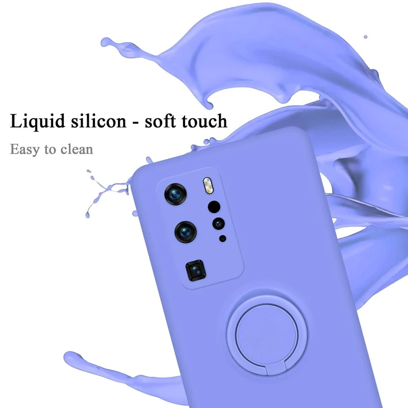 Cadorabo Hülle kompatibel mit Huawei P40 PRO / P40 PRO+ Schutzhülle aus flexiblem TPU Silikon mit Ring