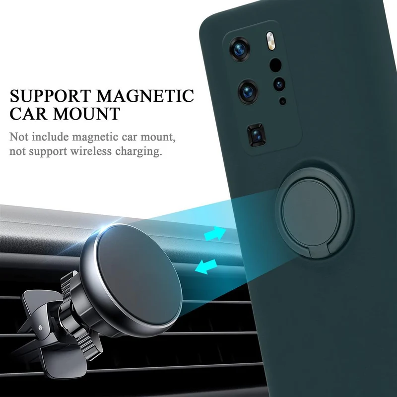 Cadorabo Hülle kompatibel mit Huawei P40 PRO / P40 PRO+ Schutzhülle aus flexiblem TPU Silikon mit Ring