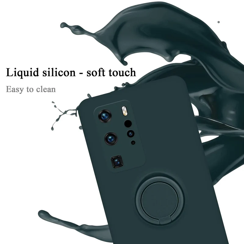 Cadorabo Hülle kompatibel mit Huawei P40 PRO / P40 PRO+ Schutzhülle aus flexiblem TPU Silikon mit Ring