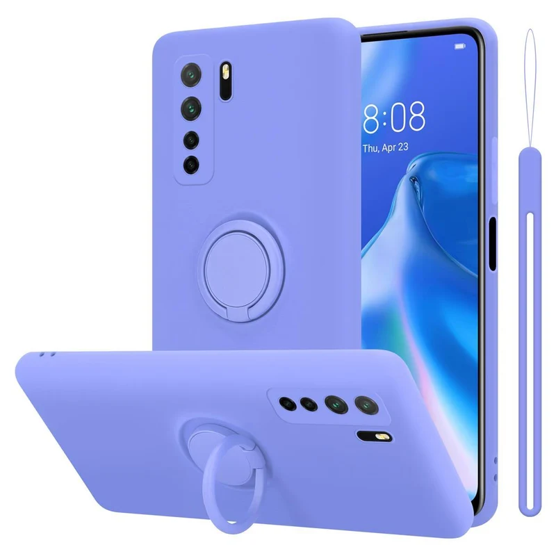Cadorabo Hülle kompatibel mit Huawei NOVA 6 SE / P40 LITE / NOVA 7i Schutzhülle aus flexiblem TPU Silikon mit Ring