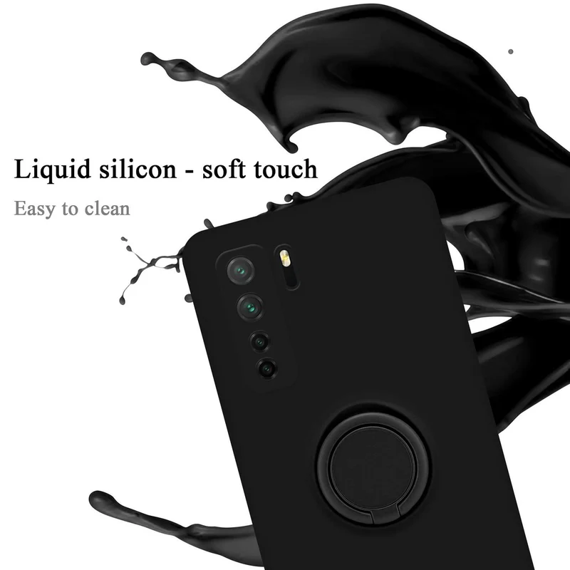 Cadorabo Hülle kompatibel mit Huawei NOVA 6 SE / P40 LITE / NOVA 7i Schutzhülle aus flexiblem TPU Silikon mit Ring