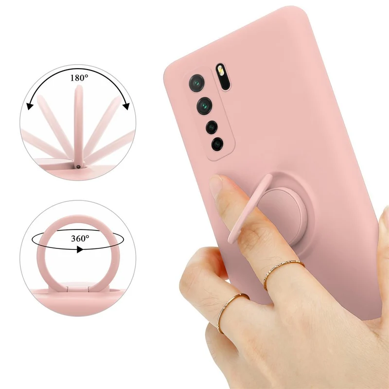Cadorabo Hülle kompatibel mit Huawei NOVA 6 SE / P40 LITE / NOVA 7i Schutzhülle aus flexiblem TPU Silikon mit Ring