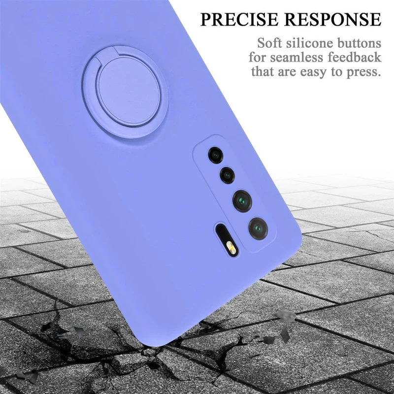Cadorabo Hülle kompatibel mit Huawei NOVA 6 SE / P40 LITE / NOVA 7i Schutzhülle aus flexiblem TPU Silikon mit Ring