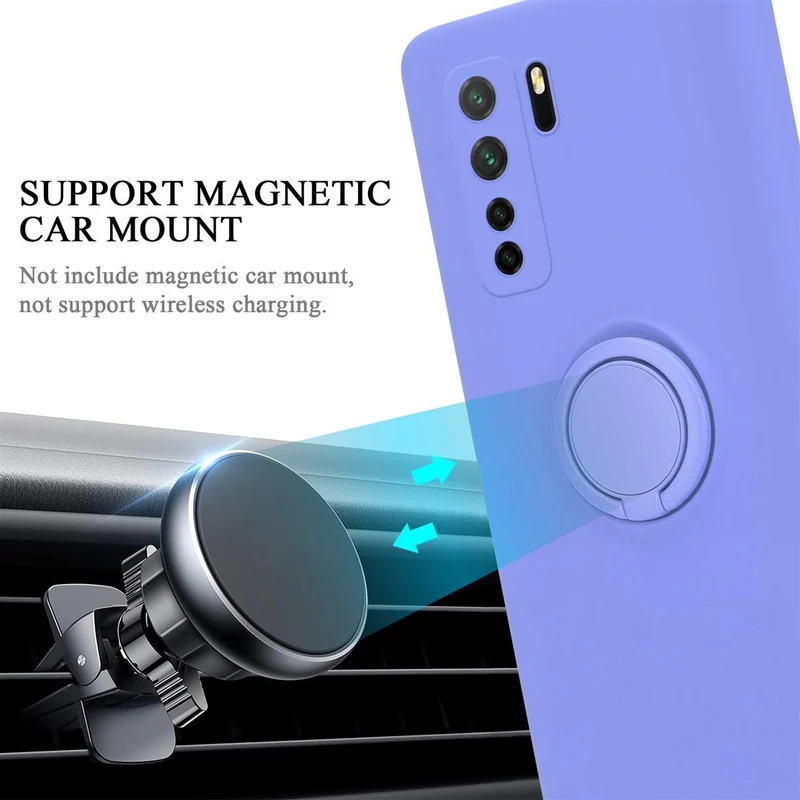 Cadorabo Hülle kompatibel mit Huawei NOVA 6 SE / P40 LITE / NOVA 7i Schutzhülle aus flexiblem TPU Silikon mit Ring