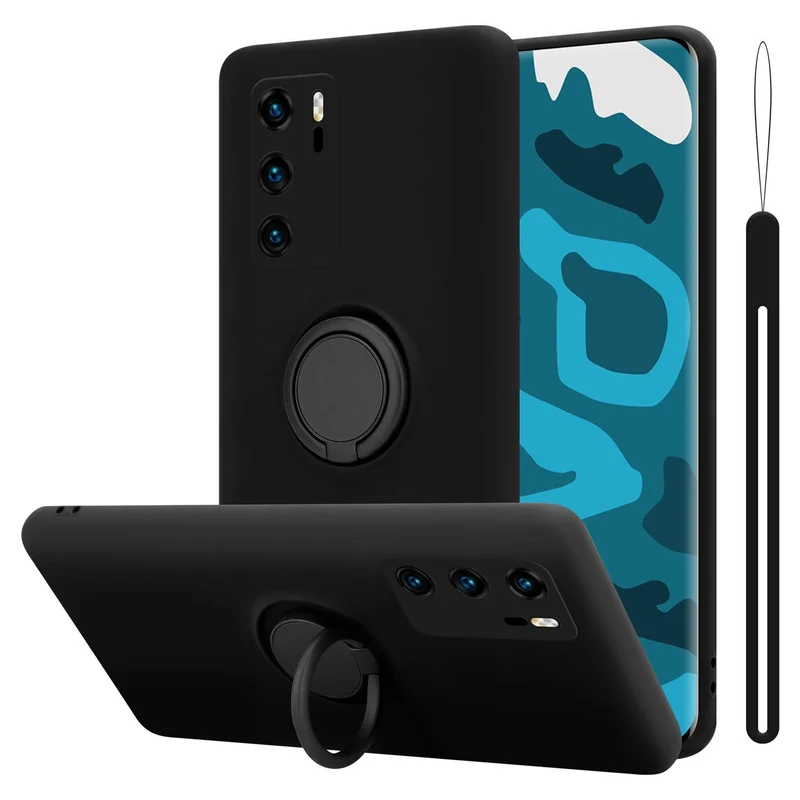 Cadorabo Hülle kompatibel mit Huawei P40 Schutzhülle aus flexiblem TPU Silikon mit Ring