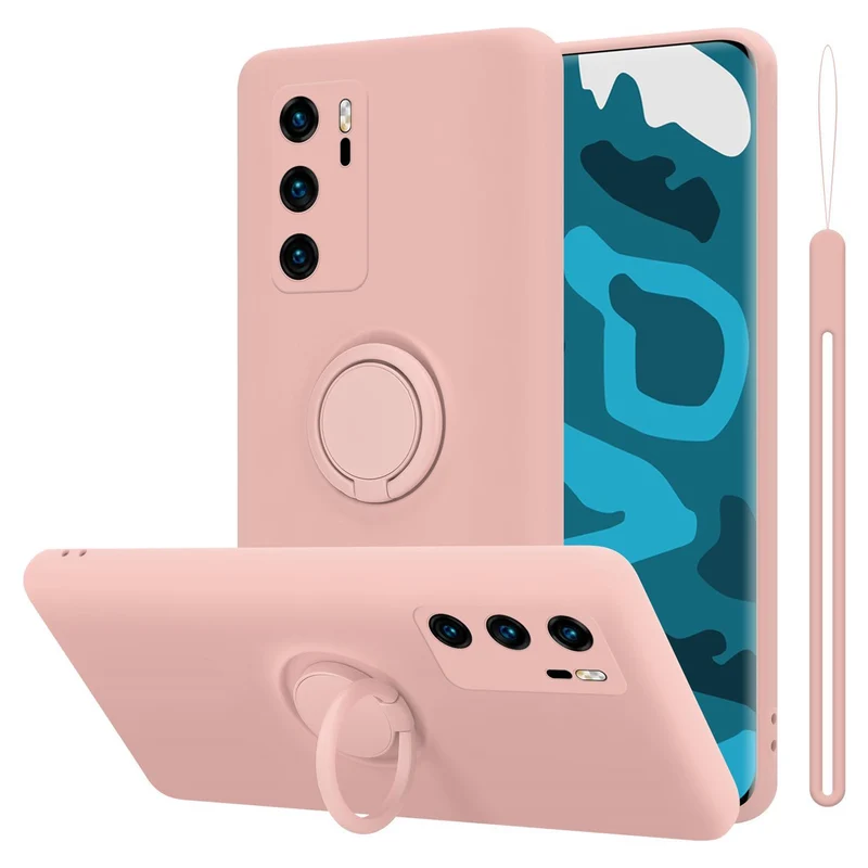 Cadorabo Hülle kompatibel mit Huawei P40 Schutzhülle aus flexiblem TPU Silikon mit Ring