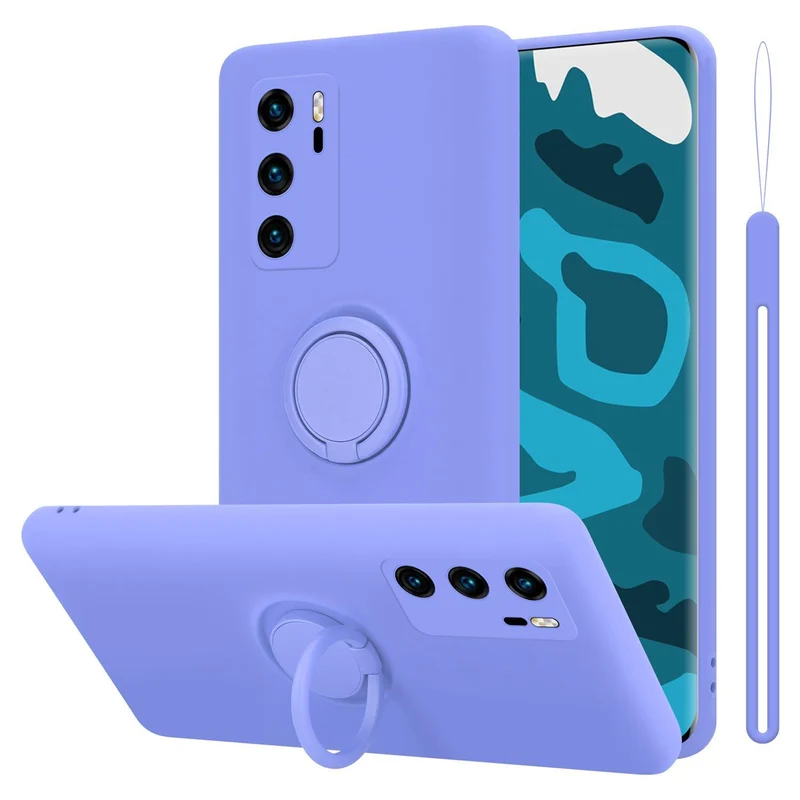 Cadorabo Hülle kompatibel mit Huawei P40 Schutzhülle aus flexiblem TPU Silikon mit Ring