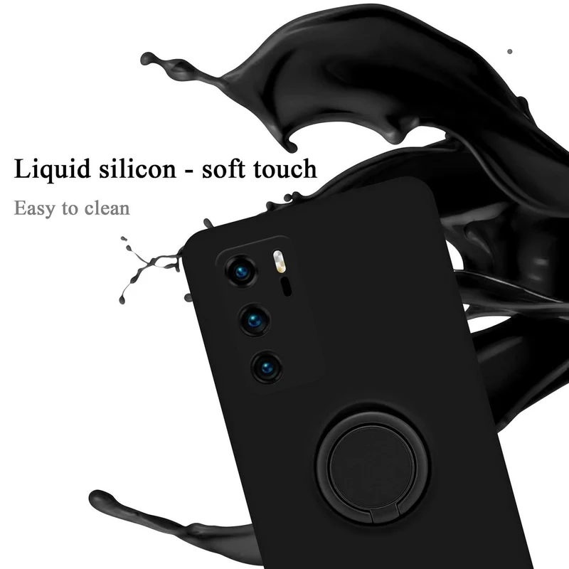 Cadorabo Hülle kompatibel mit Huawei P40 Schutzhülle aus flexiblem TPU Silikon mit Ring