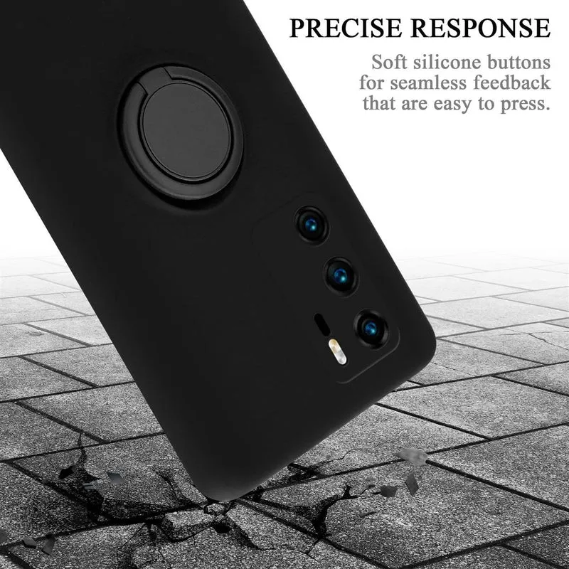 Cadorabo Hülle kompatibel mit Huawei P40 Schutzhülle aus flexiblem TPU Silikon mit Ring