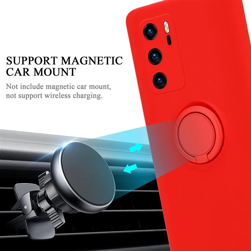 Cadorabo Hülle kompatibel mit Huawei P40 Schutzhülle aus flexiblem TPU Silikon mit Ring
