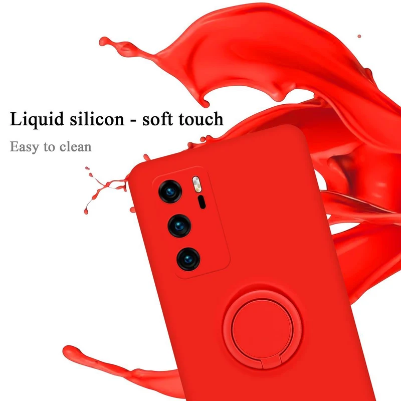 Cadorabo Hülle kompatibel mit Huawei P40 Schutzhülle aus flexiblem TPU Silikon mit Ring