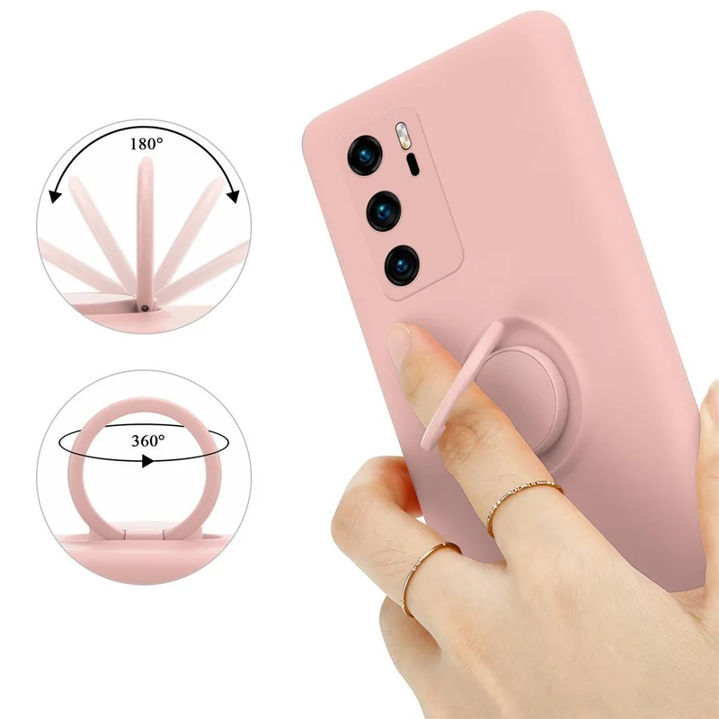 Cadorabo Hülle kompatibel mit Huawei P40 Schutzhülle aus flexiblem TPU Silikon mit Ring