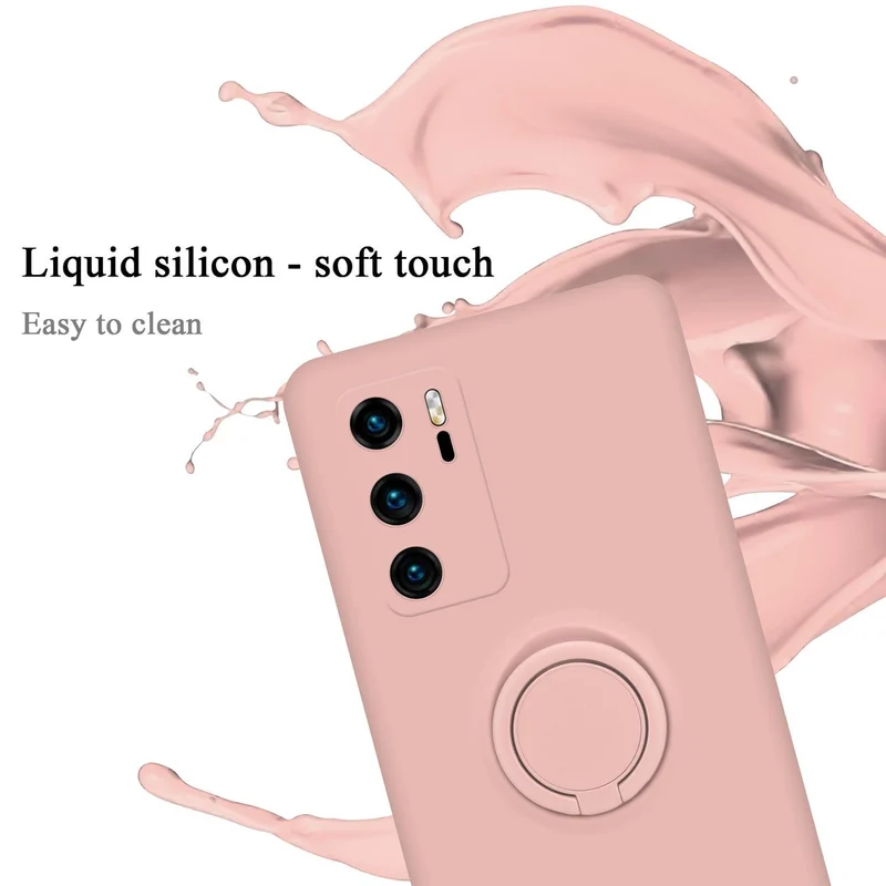 Cadorabo Hülle kompatibel mit Huawei P40 Schutzhülle aus flexiblem TPU Silikon mit Ring