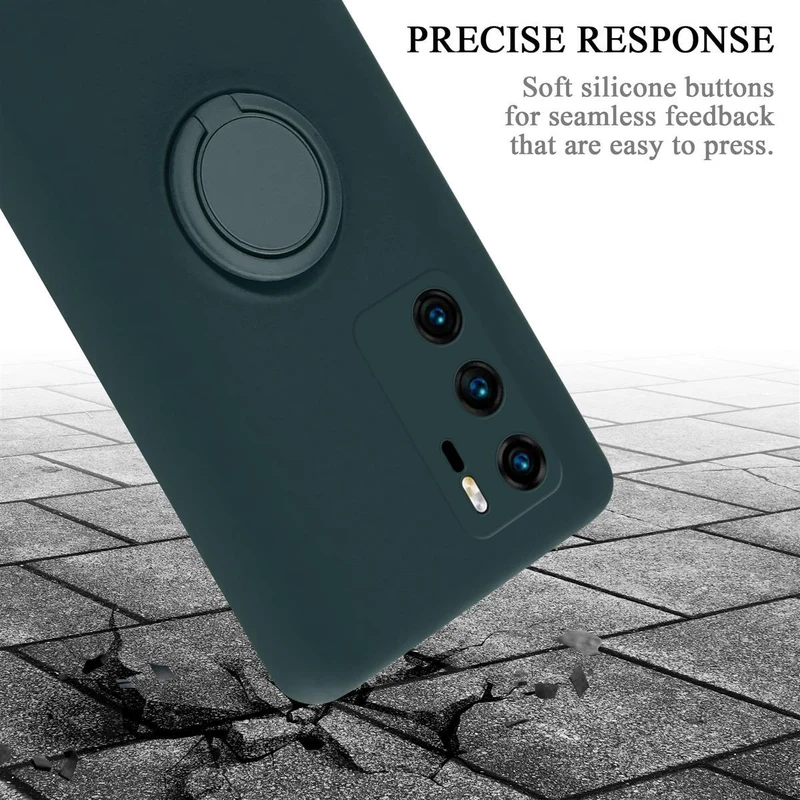 Cadorabo Hülle kompatibel mit Huawei P40 Schutzhülle aus flexiblem TPU Silikon mit Ring